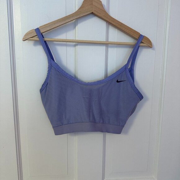 Nike Dri-fit Purple Stripe Cross Back Sports Bra - Picture 1 of 3
